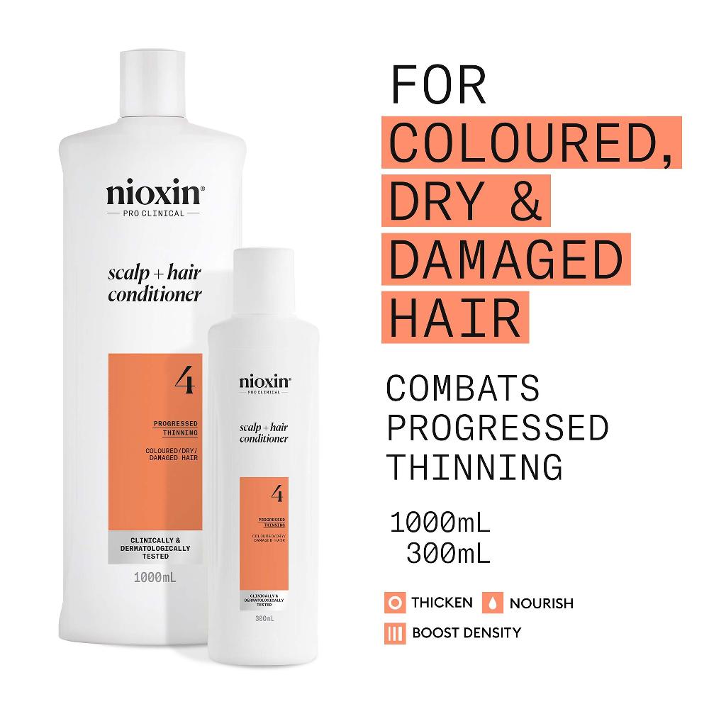 Lookfantastic NIOXIN Scalp And Hair Thickening System 4 Conditioner For Coloured Dry And Damaged Hair With Progressed Thinning 1L
