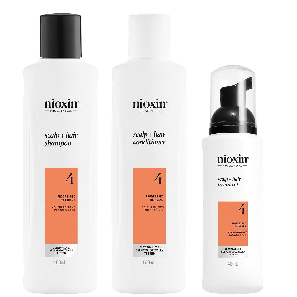 lookfantastic NIOXIN Scalp and Hair Thickening System 4 for Coloured Dry and Damaged Hair with Progressed Thinning Trial Kit