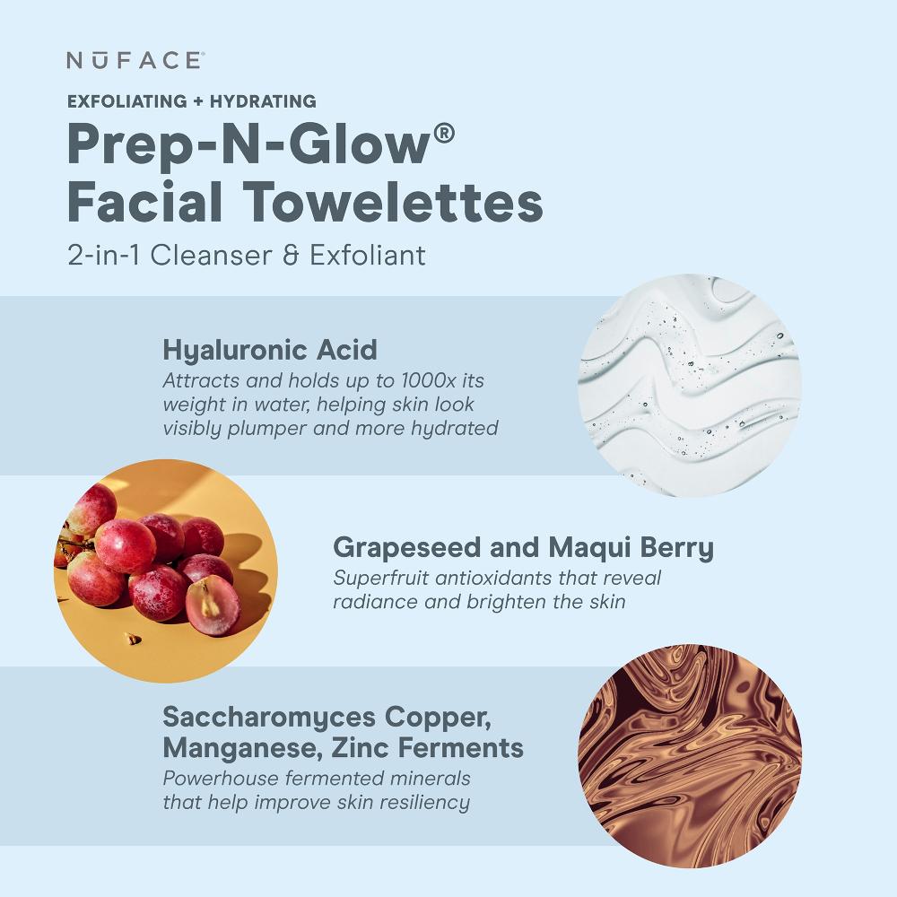 Lookfantastic NuFACE Prep-N-Glow Facial Towelette (20 Pack)