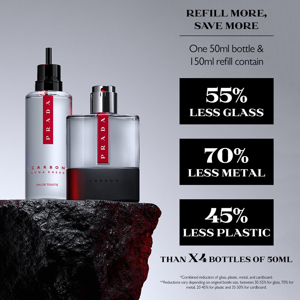Lookfantastic Prada Luna Rossa Carbon Eau De Toilette 150ml Refill