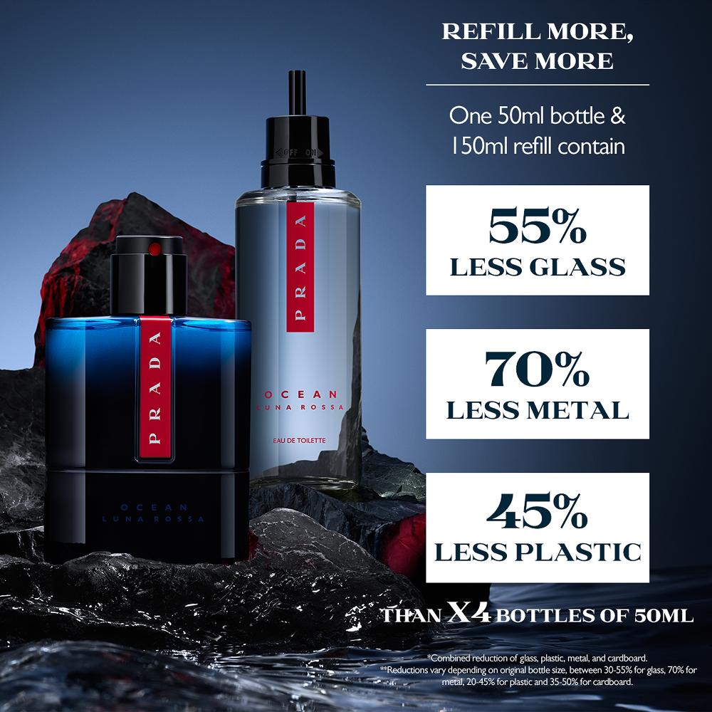 Lookfantastic Prada Luna Rossa Ocean Eau De Toilette 150ml Refill