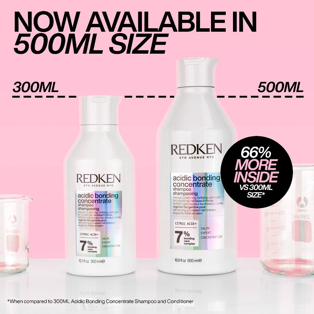 Lookfantastic Redken Acidic Bonding Concentrate Shampoo 500ml Conditioner 500ml And Leave-in Treatment 150ml Bond Repair Supersize Bundle
