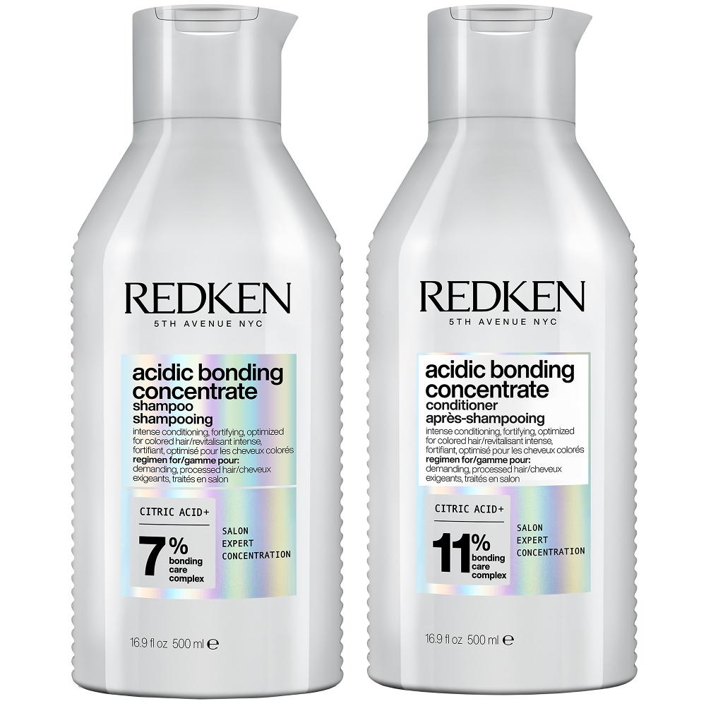lookfantastic Redken Acidic Bonding Concentrate Shampoo and Conditioner 500ml Bond Repair Supersize Bundle