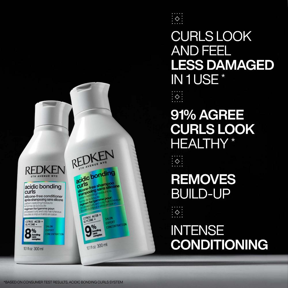 Lookfantastic Redken Acidic Bonding Curls Silicone-Free Shampoo Conditioner And Leave-In Routine For Damaged Curls And Coils