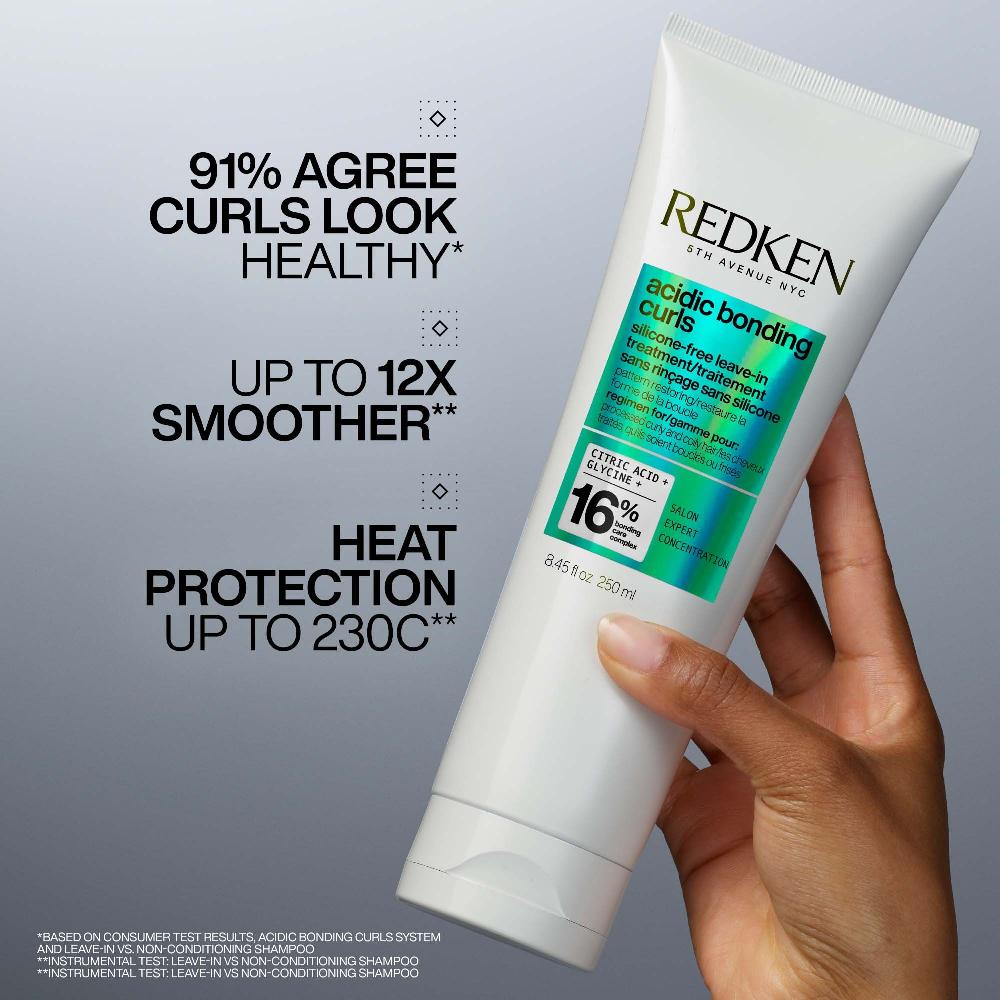 Lookfantastic Redken Acidic Bonding Curls Silicone-Free Shampoo Conditioner And Leave-In Routine For Damaged Curls And Coils