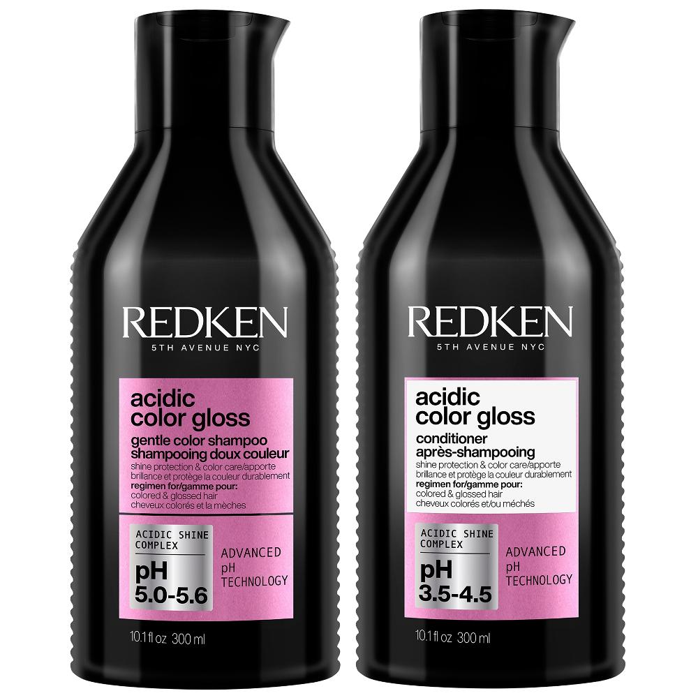 lookfantastic Redken Acidic Color Gloss Shampoo and Conditioner 300ml Colour Protection Routine for Glass-Like Shine