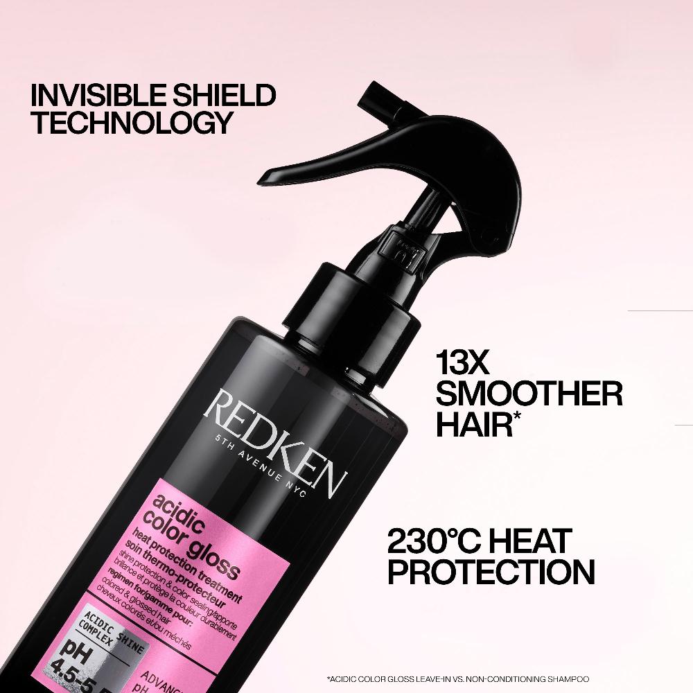 Lookfantastic Redken Acidic Color Gloss Sulphate-Free Shampoo 300ml Glass Gloss Treatment 237ml Conditioner 300ml & Leave-in Treatment 190ml