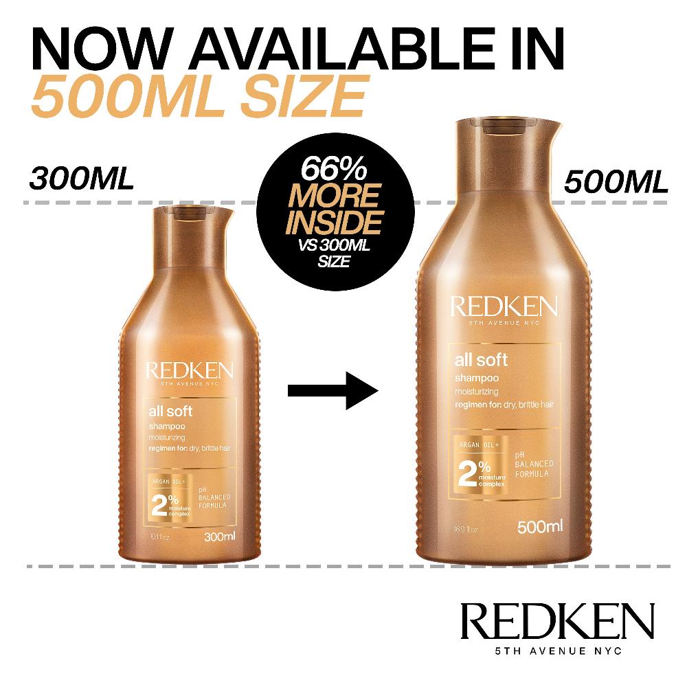 Lookfantastic Redken All Soft Shampoo Für Trockenes Sprödes Haar 500 Ml