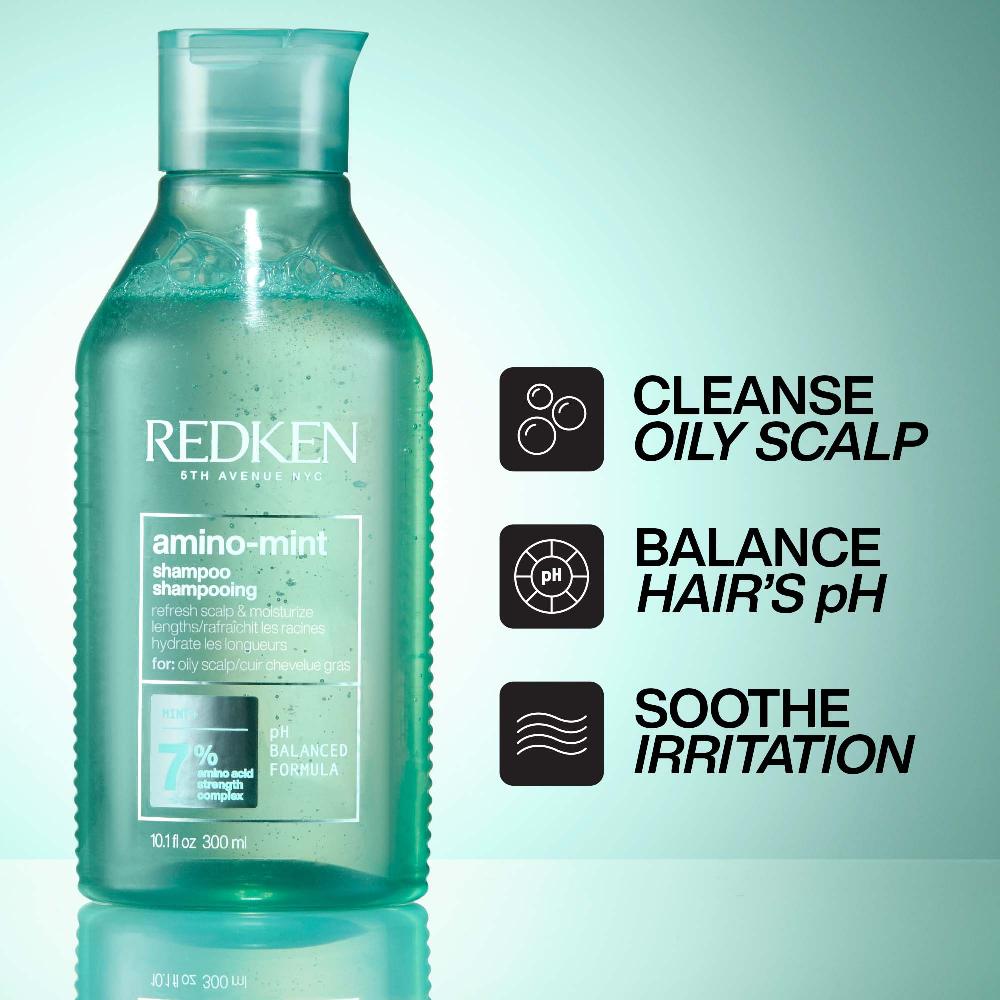 Lookfantastic Redken Amino Mint Scalp Cleansing For Greasy Hair Shampoo And Extreme Damage Repair Conditioner Bundle