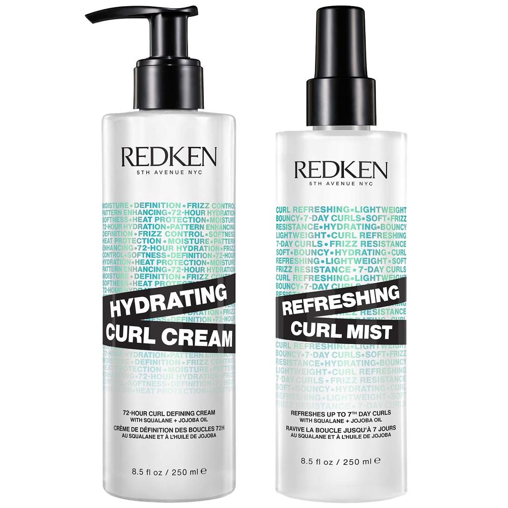 lookfantastic Redken Hydrating Curl Defining Cream and Refreshing Curl Hair Mist Bundle for Curly and Coily Hair