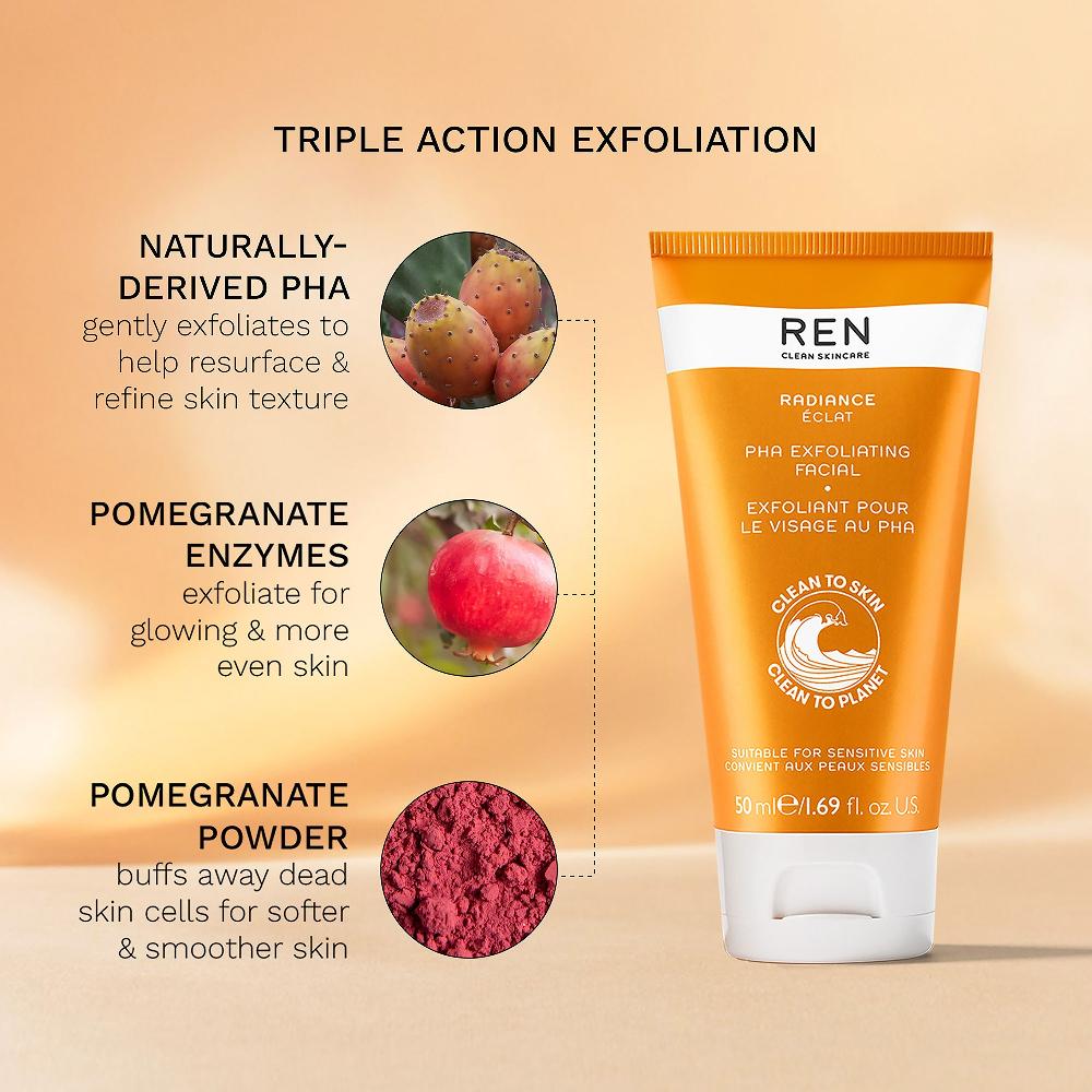 Lookfantastic REN Clean Skincare Radiance PHA Gesichtspeeling 50 Ml