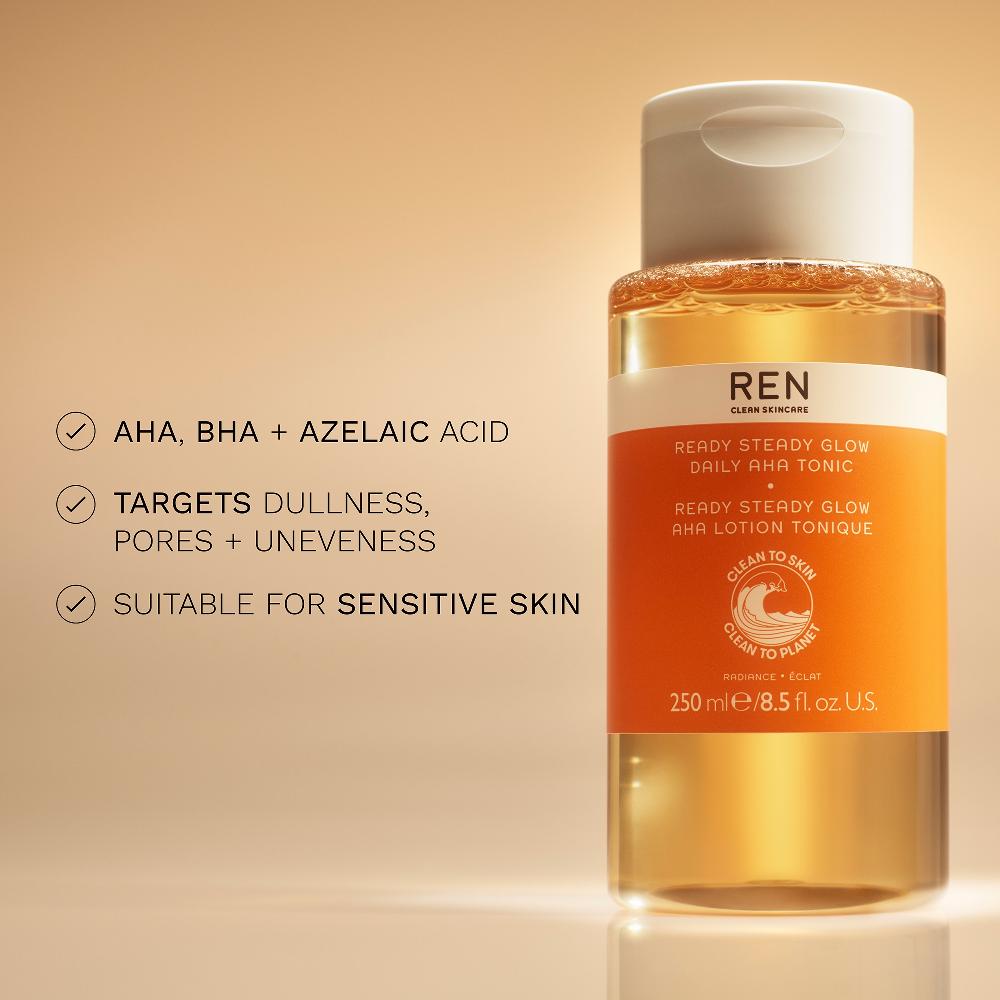 Lookfantastic REN Clean Skincare Ready Steady Glow Daily AHA Tonic 250 Ml