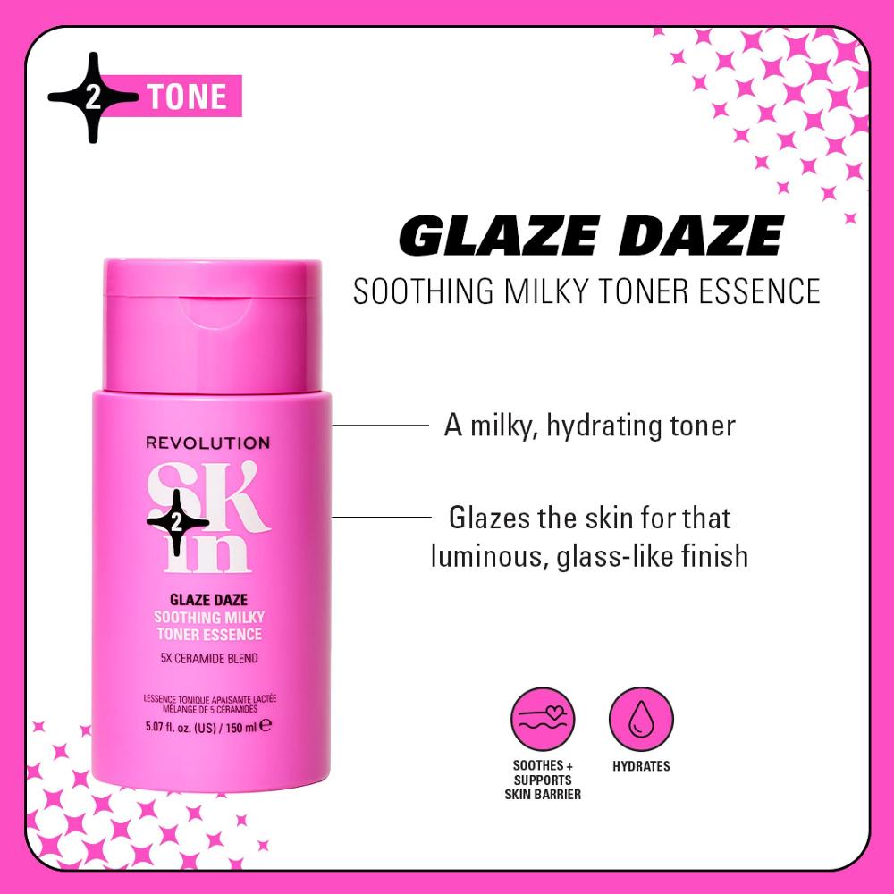 Lookfantastic Revolution Skin Glaze Daze Soothing Milky Toner Essence 150ml