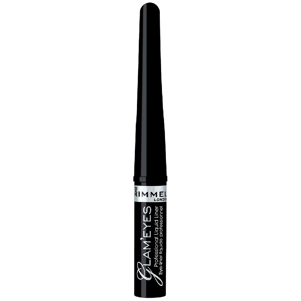 Lookfantastic Rimmel London Glameyes Professional Flüssiger Eyeliner - 01 - Black Glamour 4 Ml