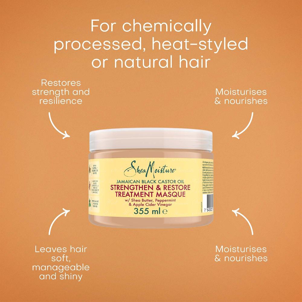 Lookfantastic Shea Moisture Jamaican Black Castor Oil Strengthen Grow & Restore Treatment Masque 340g