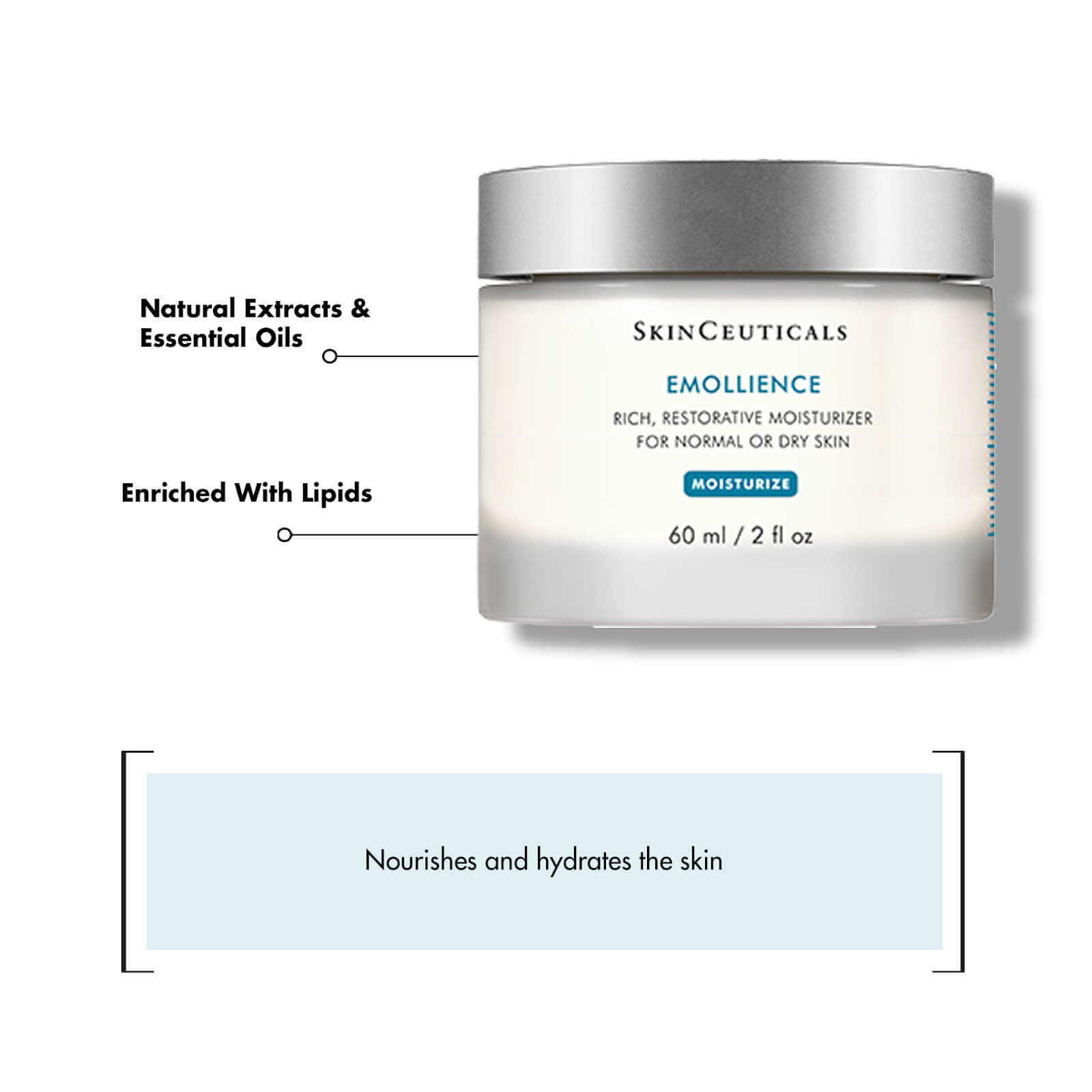 Lookfantastic SkinCeuticals Emollience Feuchtigkeitscreme Tiegel 60 Ml