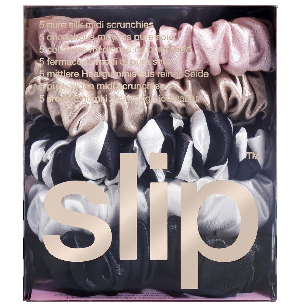 Lookfantastic Slip Silk Midi Scrunchies - Multi (Pack Of 5)