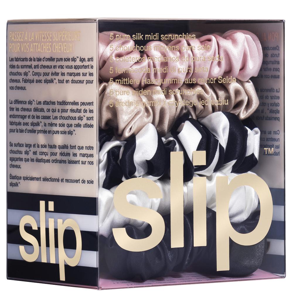 Lookfantastic Slip Silk Midi Scrunchies - Multi (Pack Of 5)