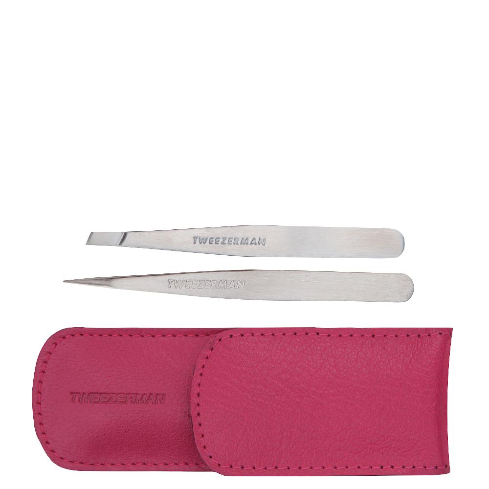 lookfantastic Tweezerman Petite Tweeze Set In Ledertasche - Pink
