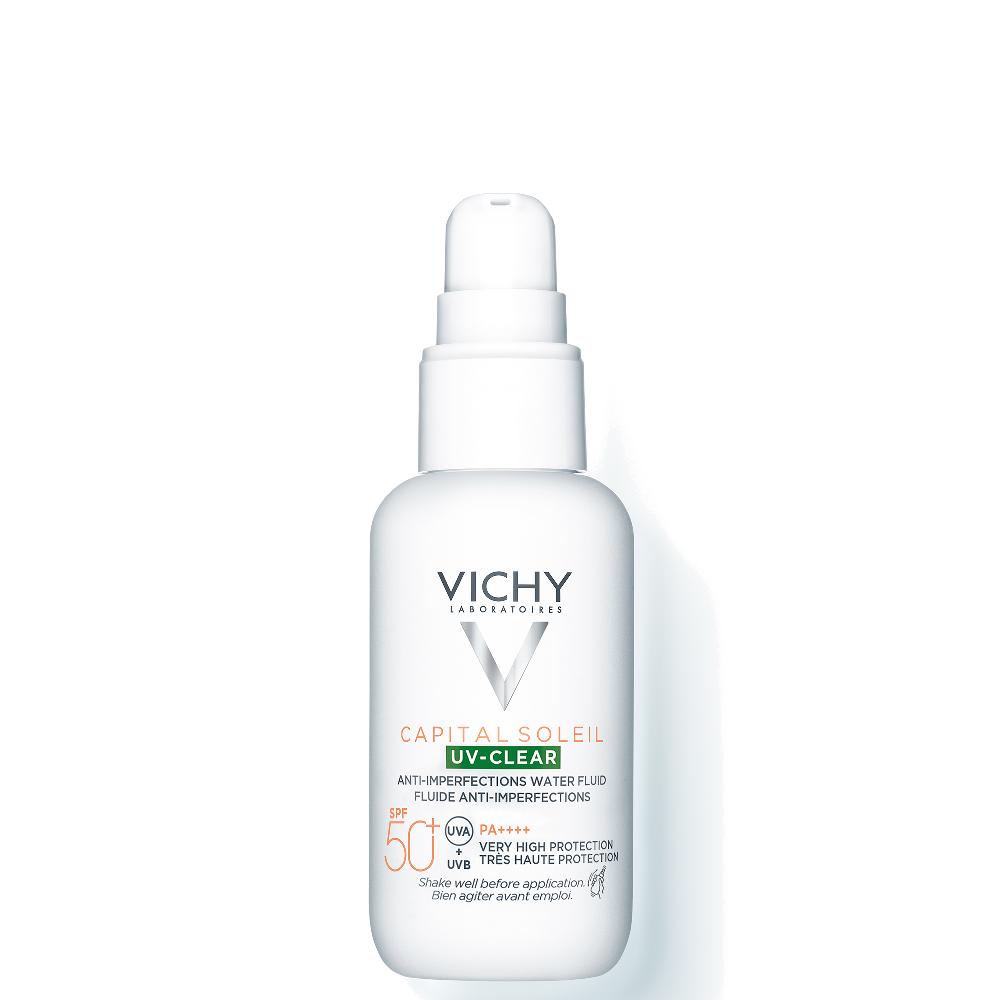 lookfantastic Vichy Capital Soleil UV-Clear Täglicher Sonnenschutz LSF 50+ mit Salizylsäure für zu Rötungen neigender Haut 40 ml