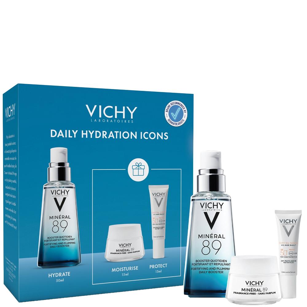 lookfantastic Vichy Mineral 89 Hyaluronic Acid Daily Hydration Kit: Serum Moisturiser and SPF50