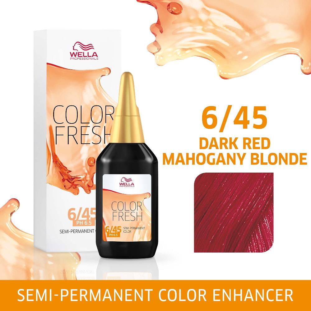 Lookfantastic Wella Professionals Color Fresh 6/45 Dark Red Mahogany Blonde 75 Ml