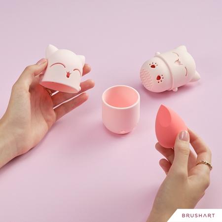 BrushArt BrushArt Accessories Cutie Cat Travel Case With Make-up Sponge Schwämmchen Zum Auftragen Von Make Up Mit Reise-Etui