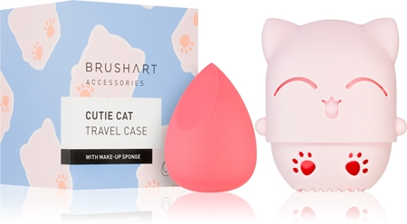 BrushArt BrushArt Accessories Cutie Cat travel case with make-up sponge Schwämmchen zum Auftragen von Make up mit Reise-Etui