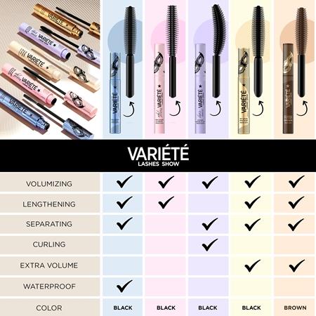 Eveline Cosmetics Eveline Cosmetics Variété Lashes Show Mascara Für Längere Geschwungenere Und Vollere Wimpern