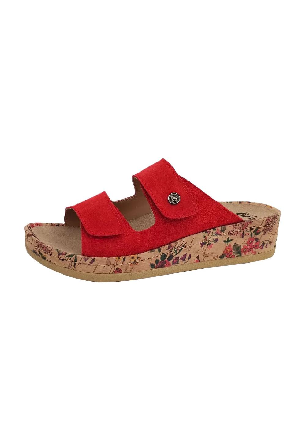 MUBB Mia Pantoletten Klettverschluss Leder für Damen