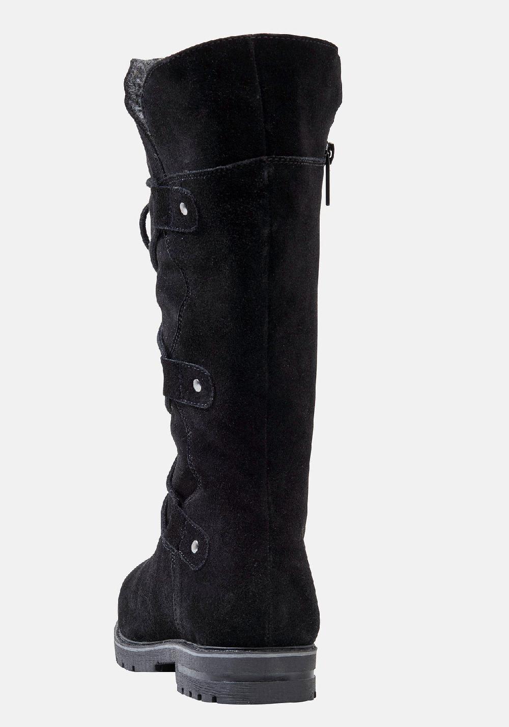 Sheego Weitschaftstiefel Aus Veloursleder Mit Schnürung