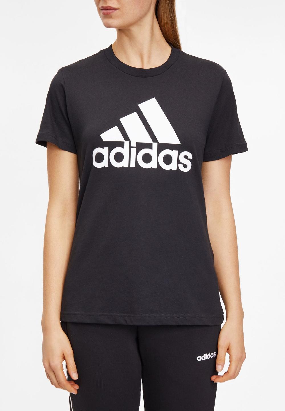 Adidas T-Shirt Baumwolle Logo-Print Für Damen