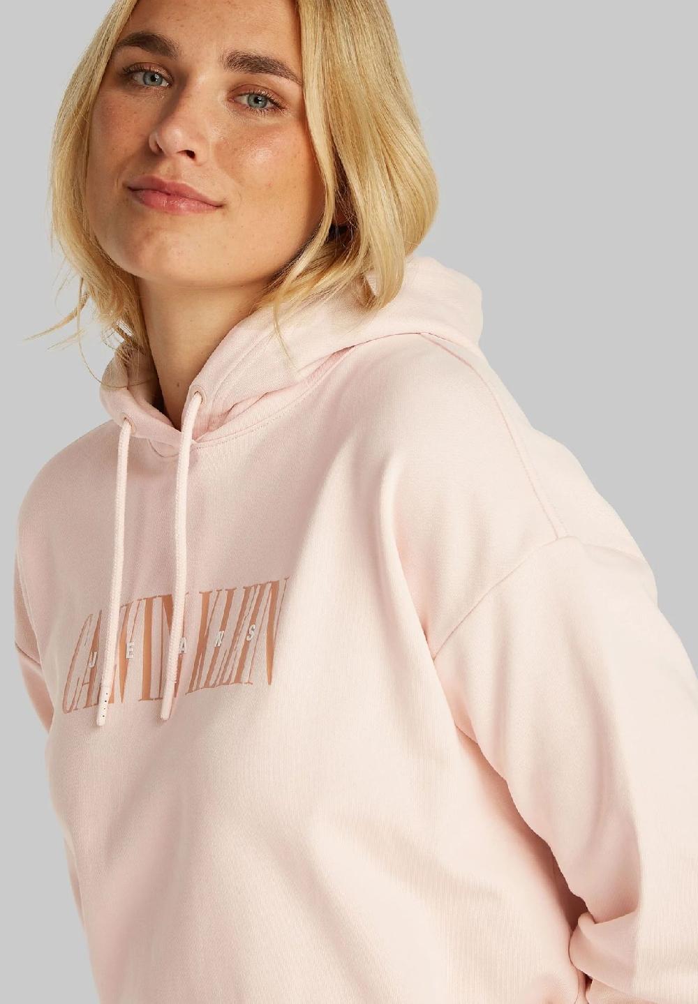 Calvin Klein Jeans Hoodie Rippbündchen Baumwolle Für Damen