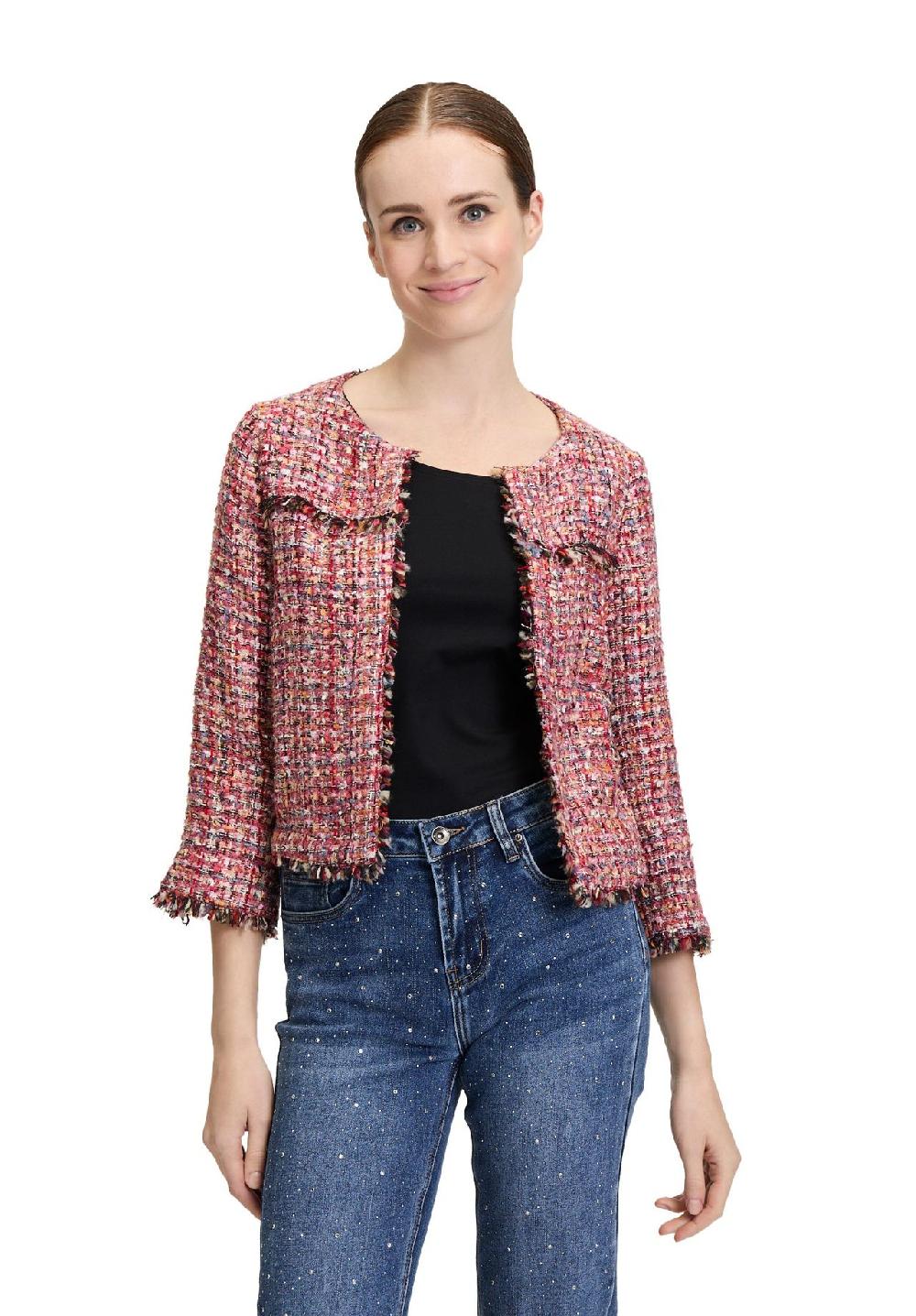 CARTOON Kastenjacke 3/4-Arm Fransen Für Damen