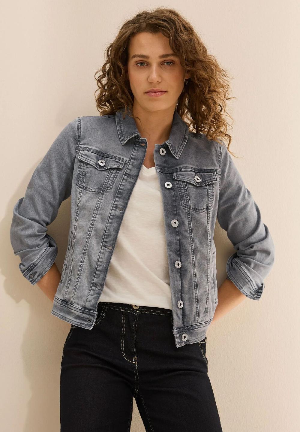 CECIL Jeansjacke Blusenkragen Für Damen