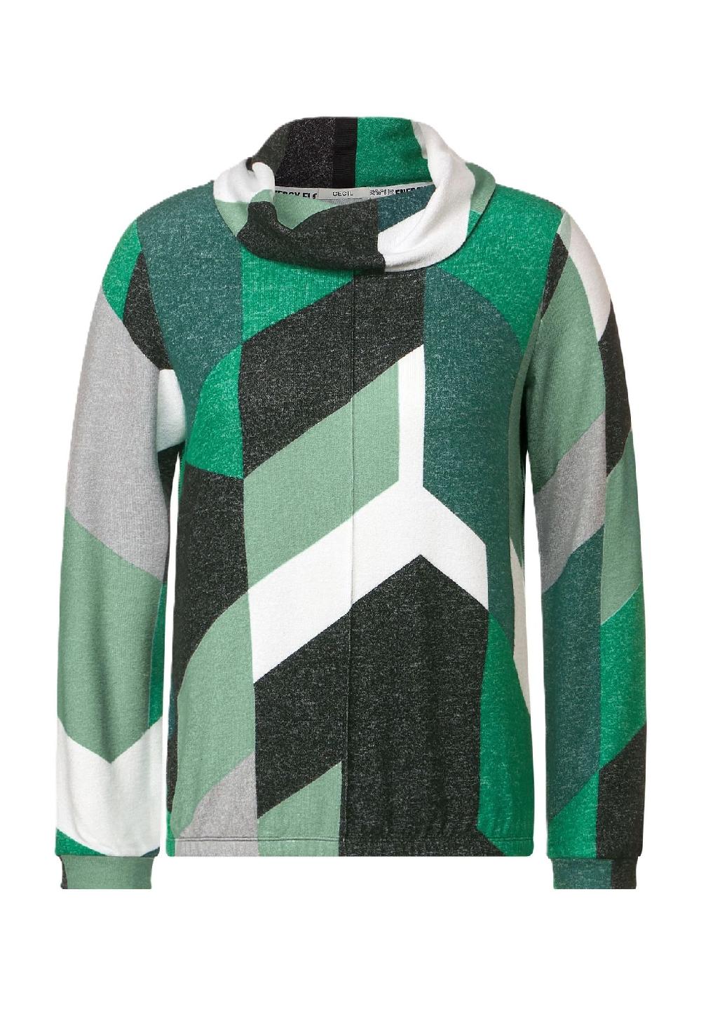 CECIL Langarmshirt grafisch Schlauchkragen für Damen