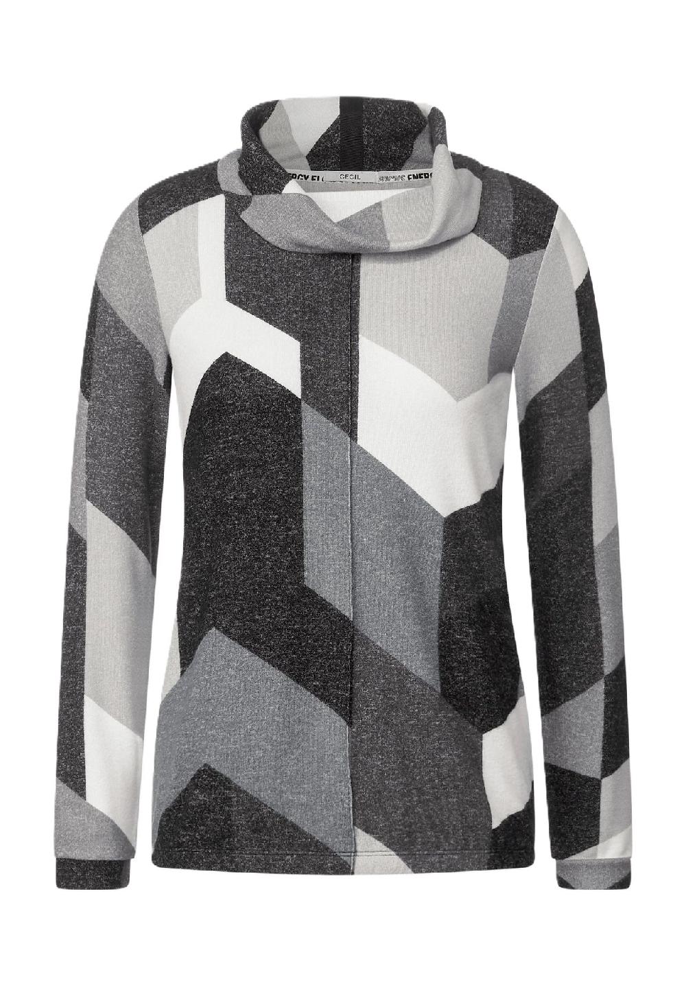 CECIL Langarmshirt grafisch Schlauchkragen für Damen