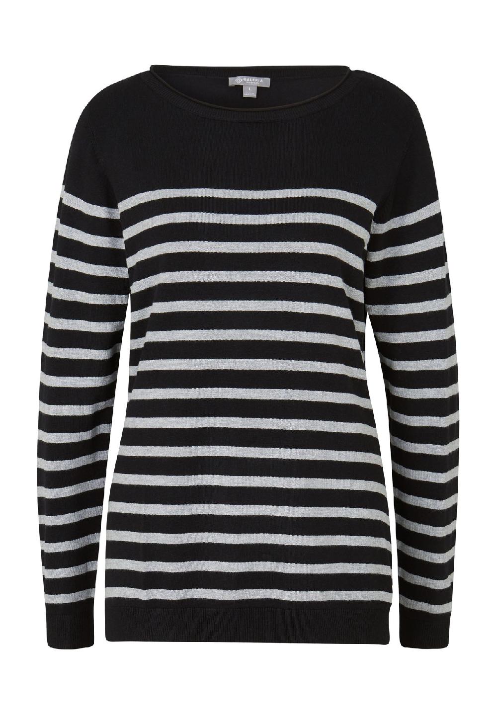 GALERIA essentials Pullover Rippbündchen Langarm Streifen für Damen