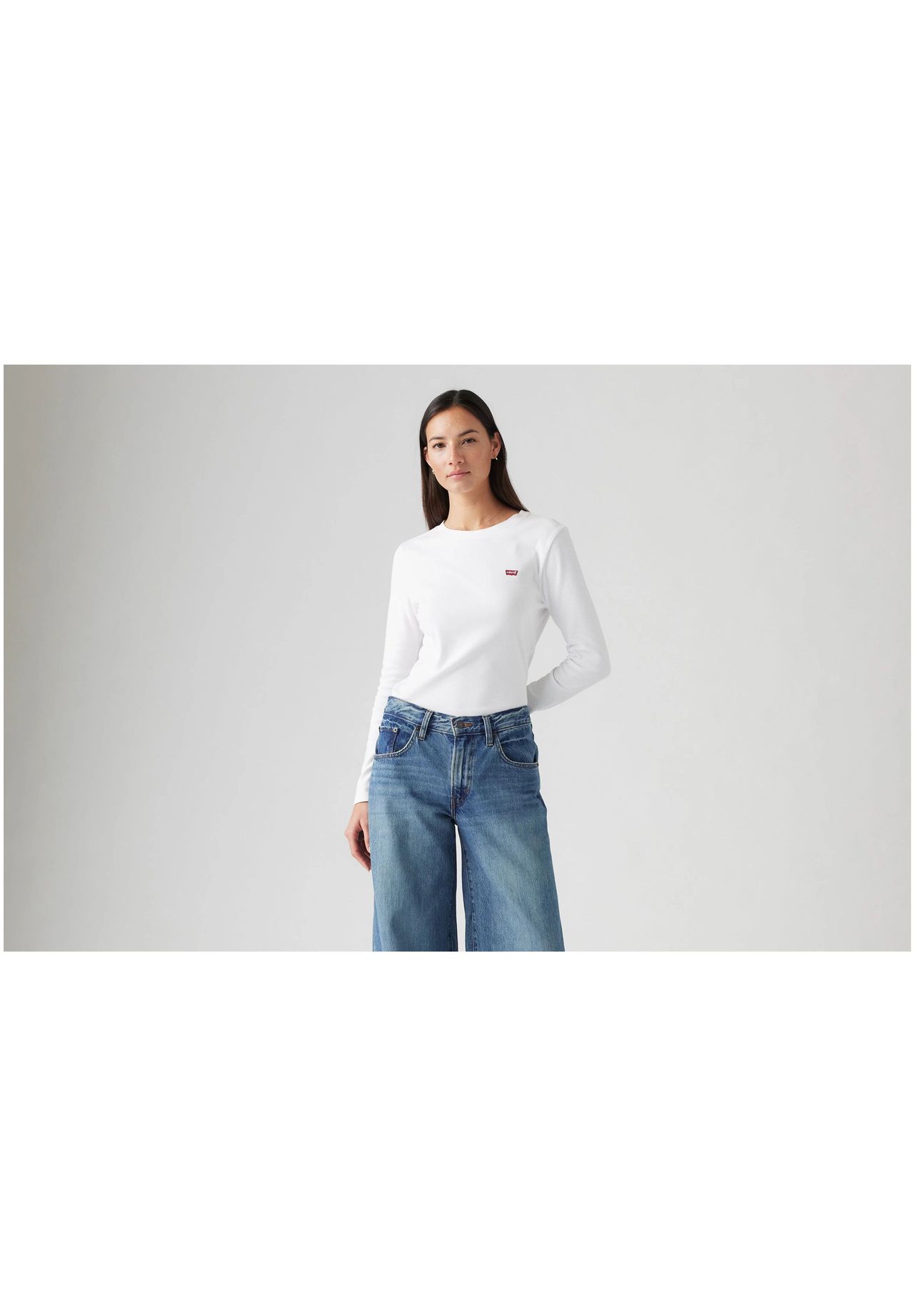 Levi's® Langarmshirt "Essential Housemark Long-Sleeve Tee" Baumwolle Für Damen