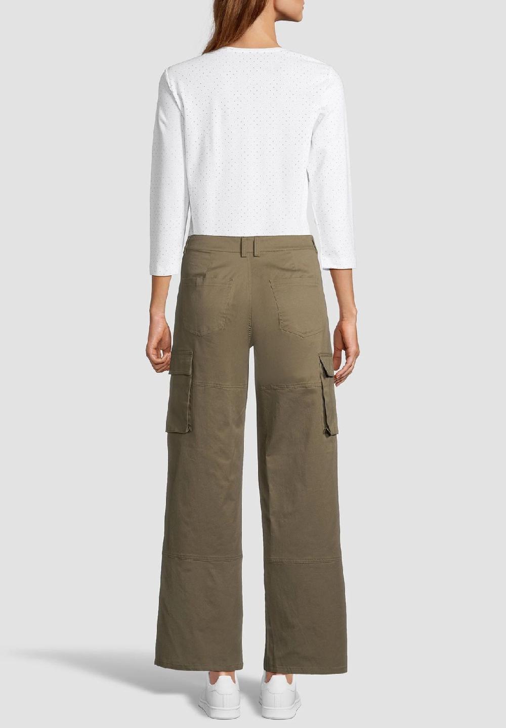 MANGUUN Cargohose Baumwolle-Stretch Knöchellang Für Damen