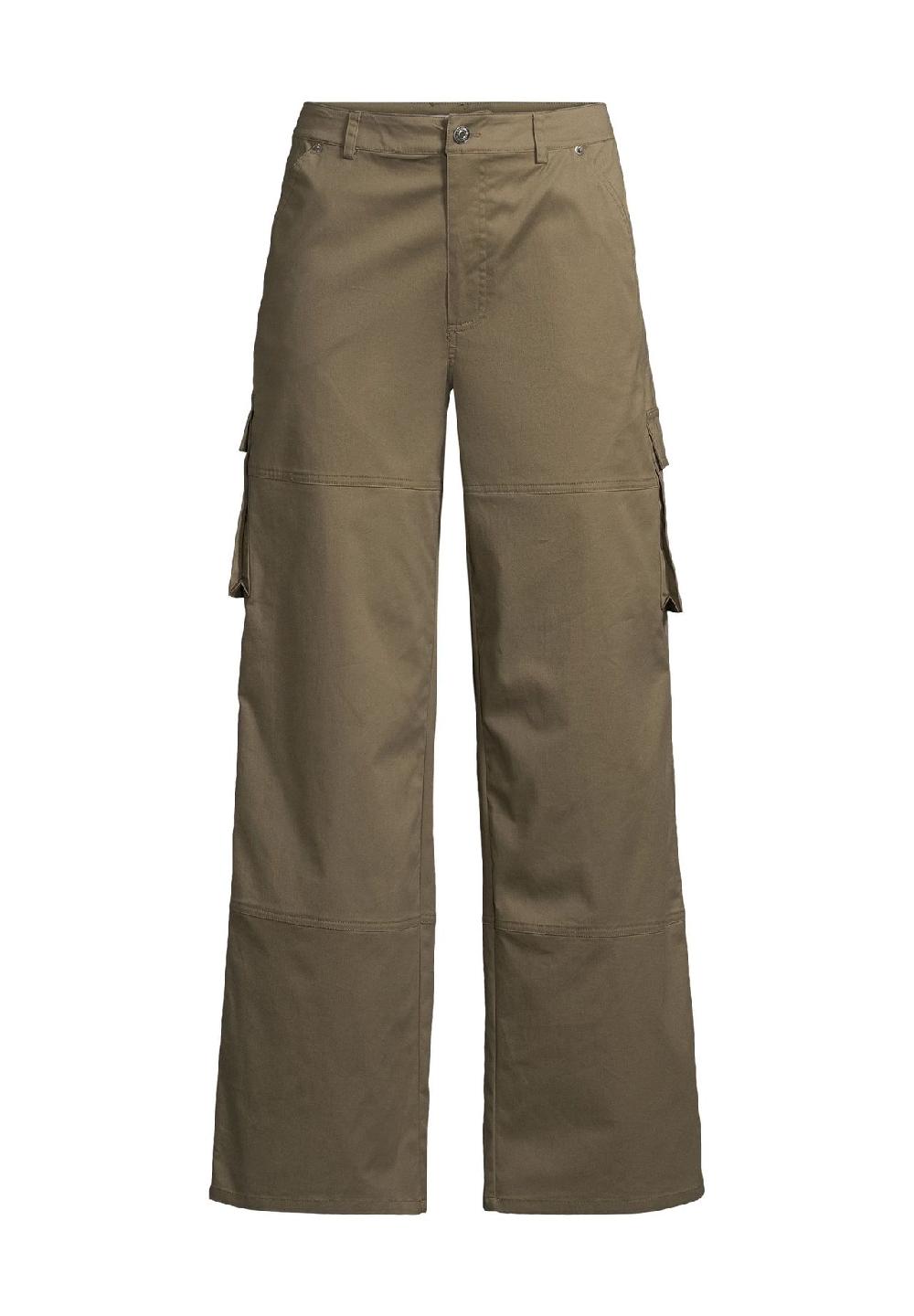 MANGUUN Cargohose Baumwolle-Stretch knöchellang für Damen