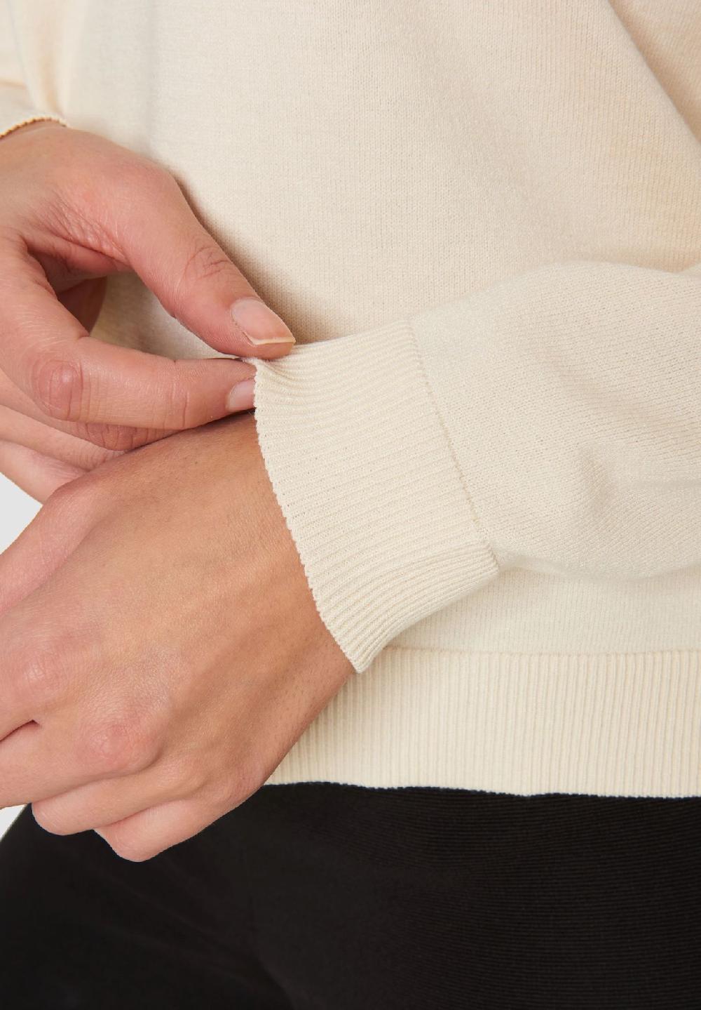 MANGUUN Collection Pullover V-Ausschnitt Rippbündchen Für Damen