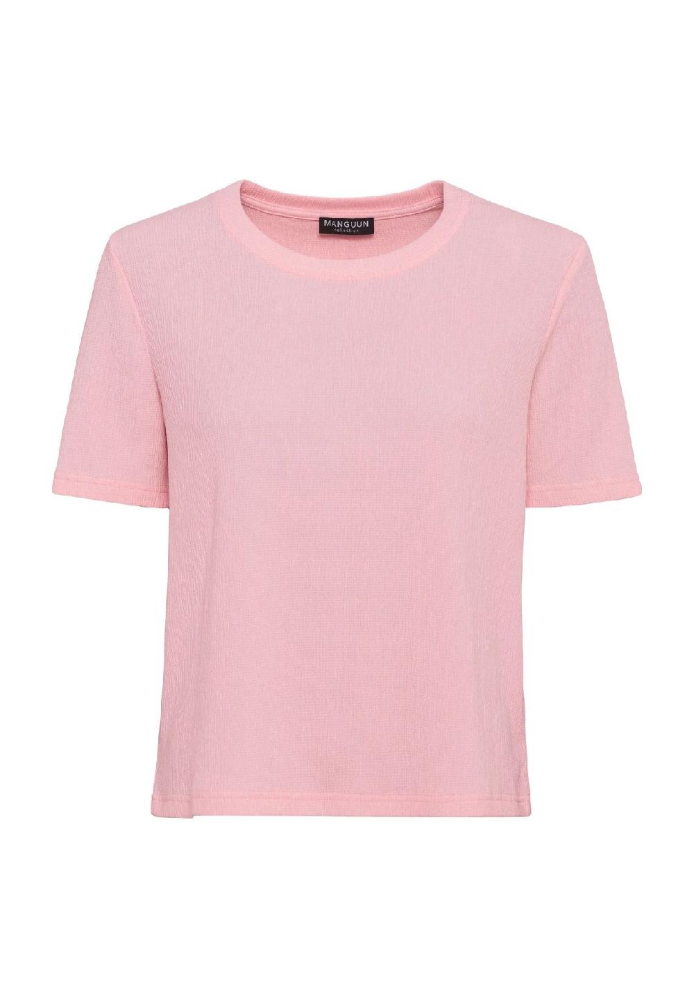 MANGUUN collection Shirt Rundhals-Ausschnitt strukturierte Optik für Damen