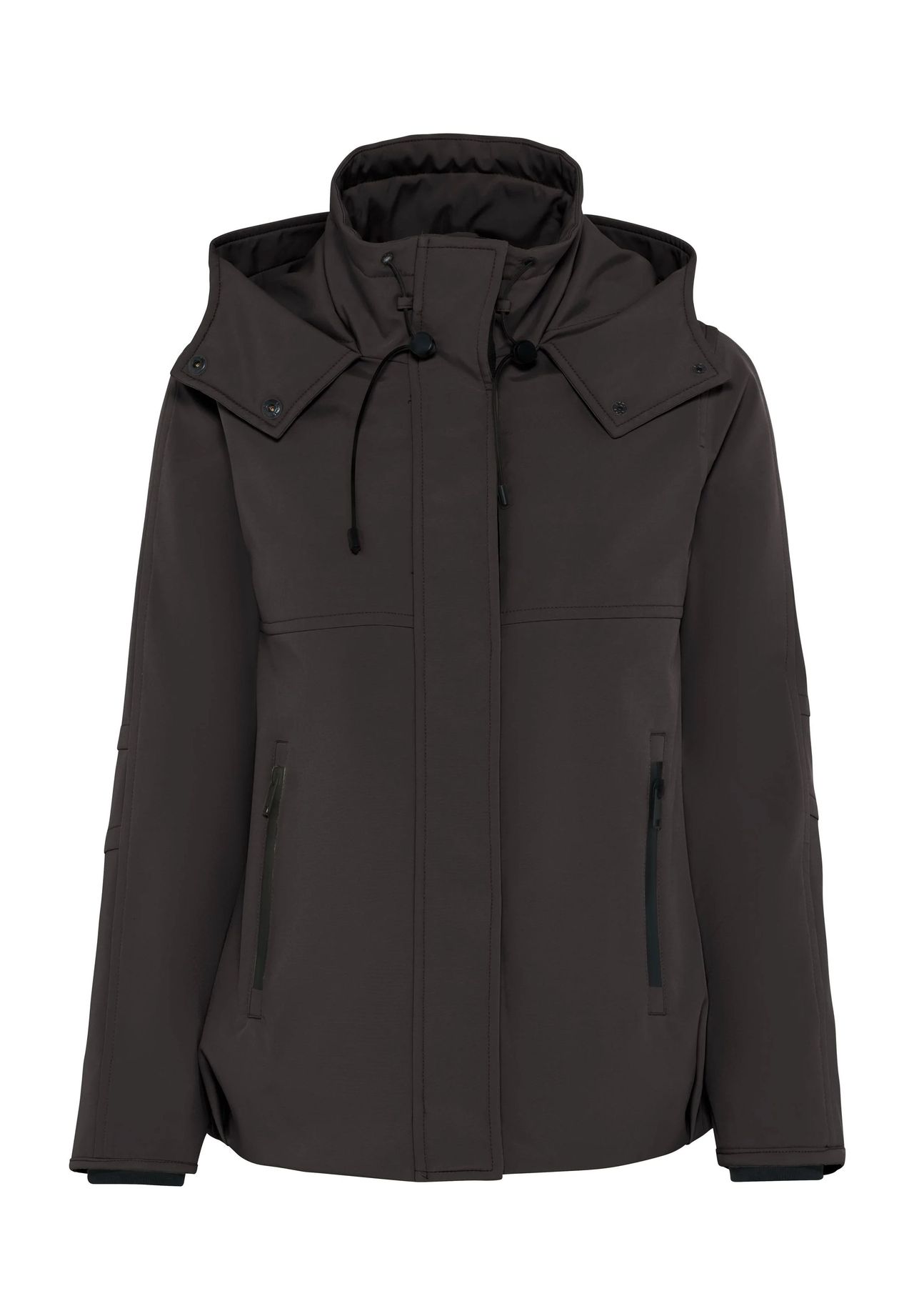 MANGUUN Übergangsjacke Kapuze Reißverschlusstaschen für Damen