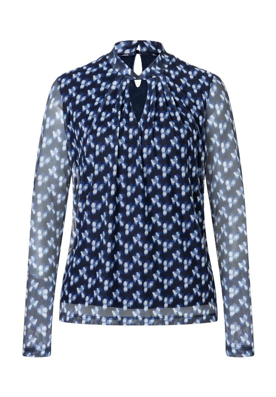 MORE & MORE Shirtbluse Schlüsselloch-Ausschnitt für Damen