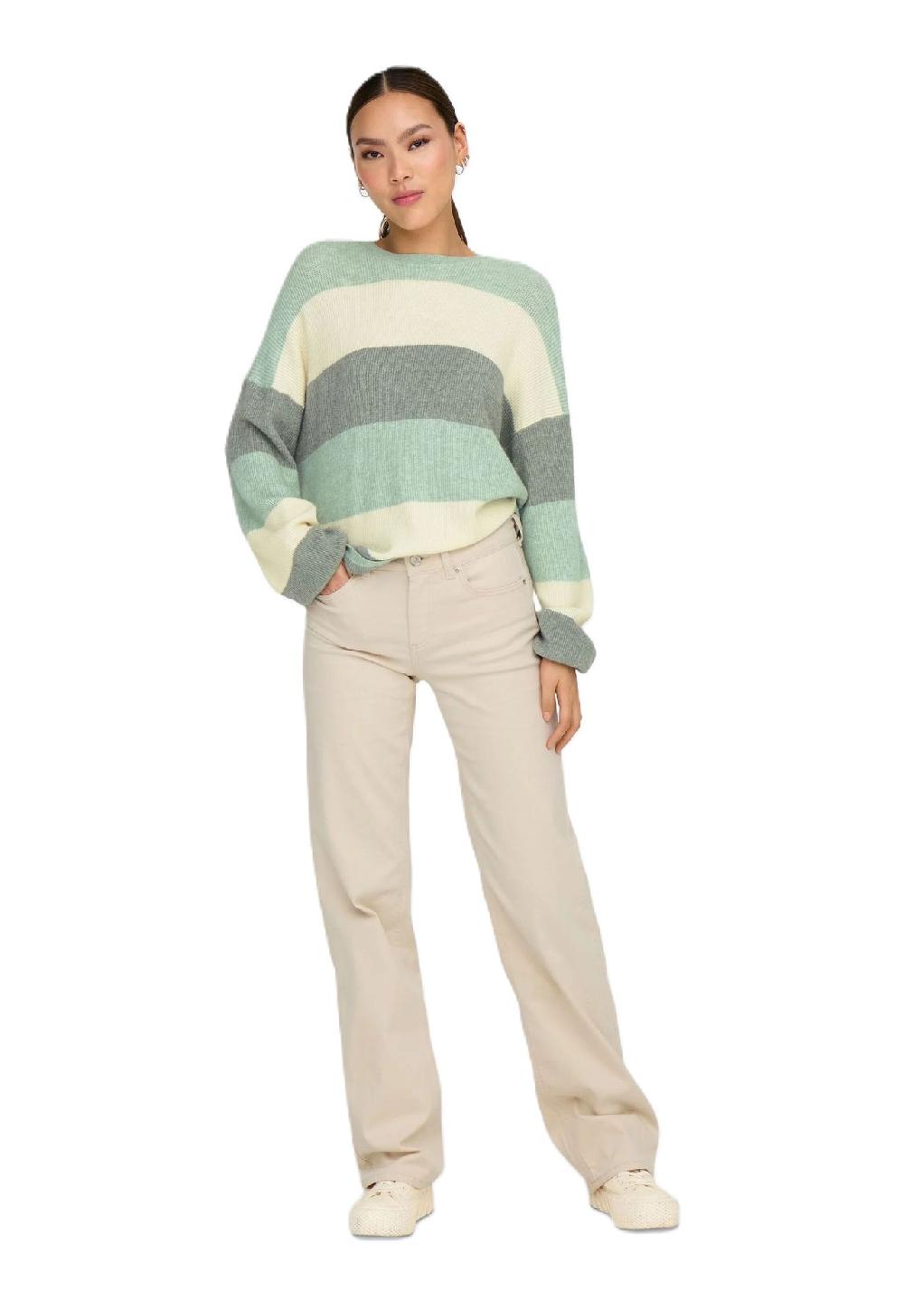 ONLY® Pullover Streifen Ballonärmel Für Damen