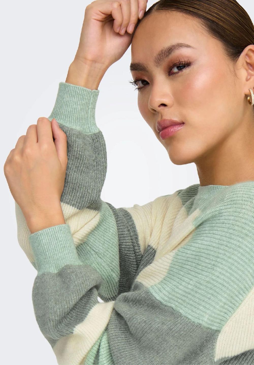 ONLY® Pullover Streifen Ballonärmel Für Damen