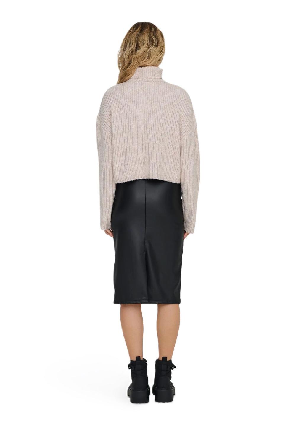 ONLY® Rollkragenpullover "Melanie" Rippbündchen Für Damen