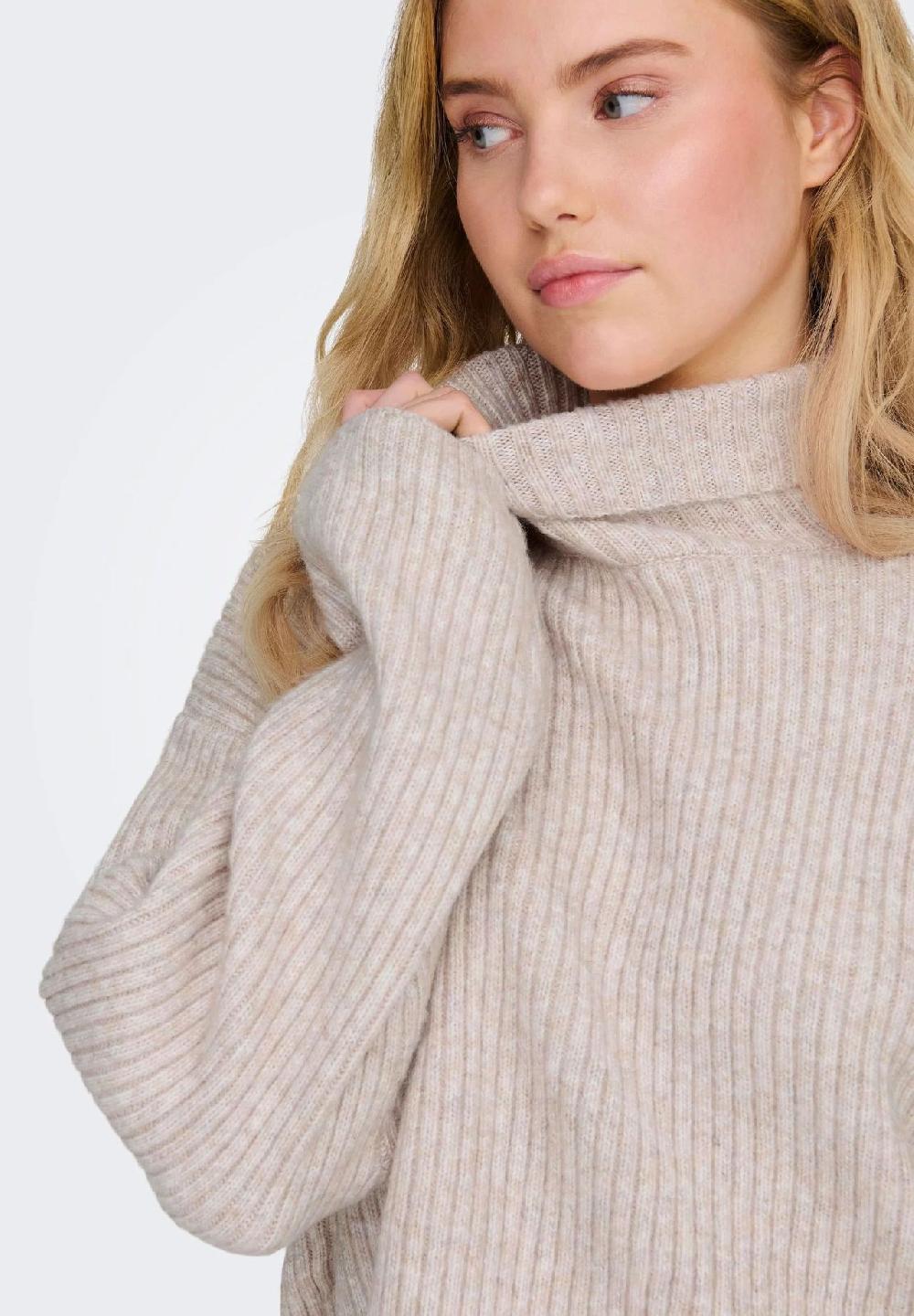 ONLY® Rollkragenpullover "Melanie" Rippbündchen Für Damen