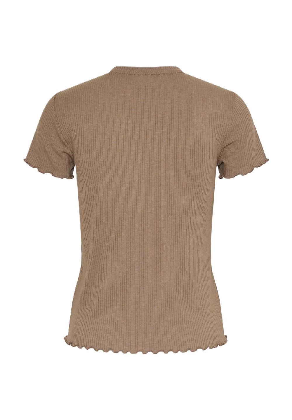 PIECES T-Shirt Gewellter Saum Ripp-Optik Für Damen